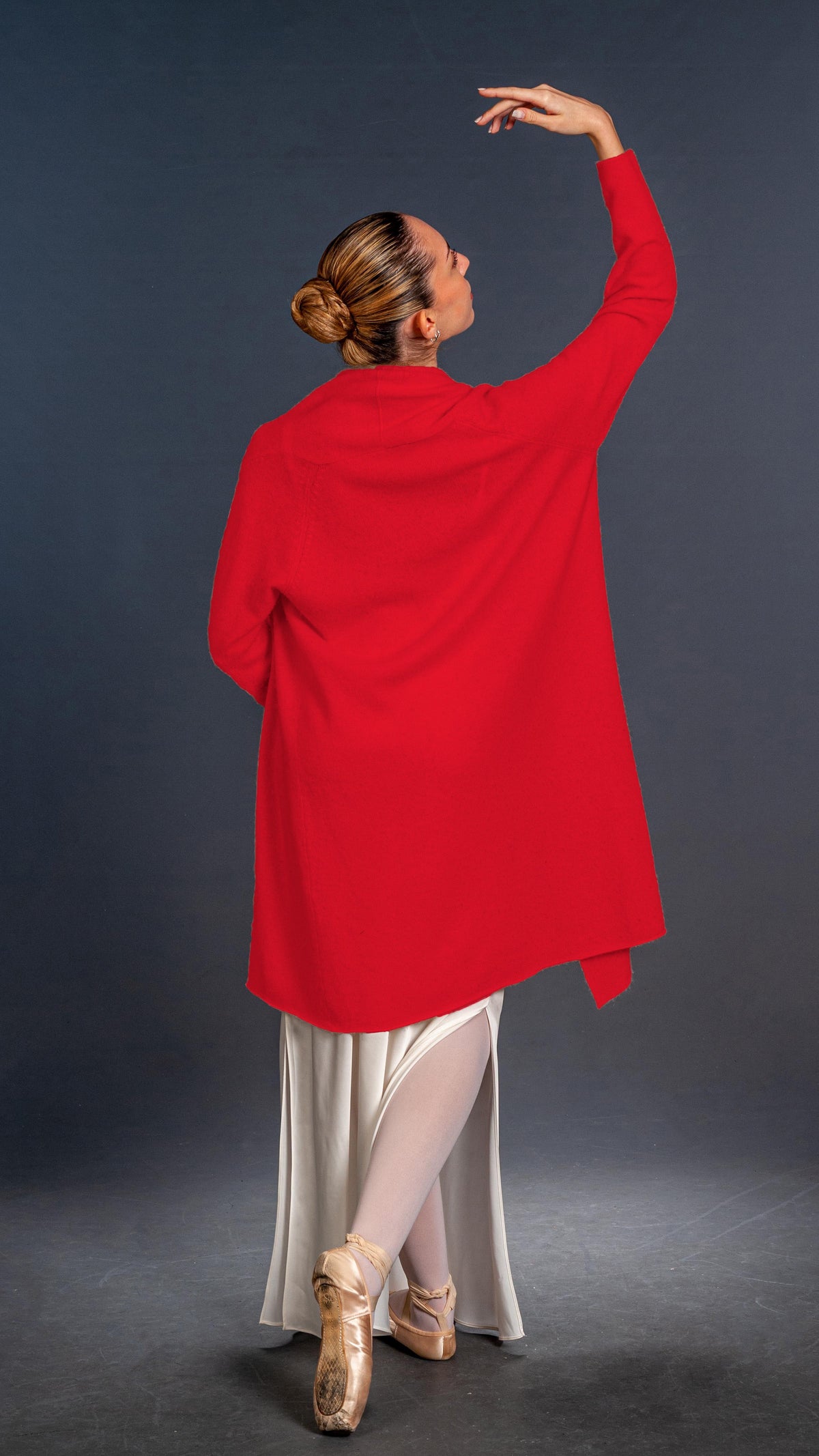 Cardigan Lungo Cashmere Rosso - Mela Wedding