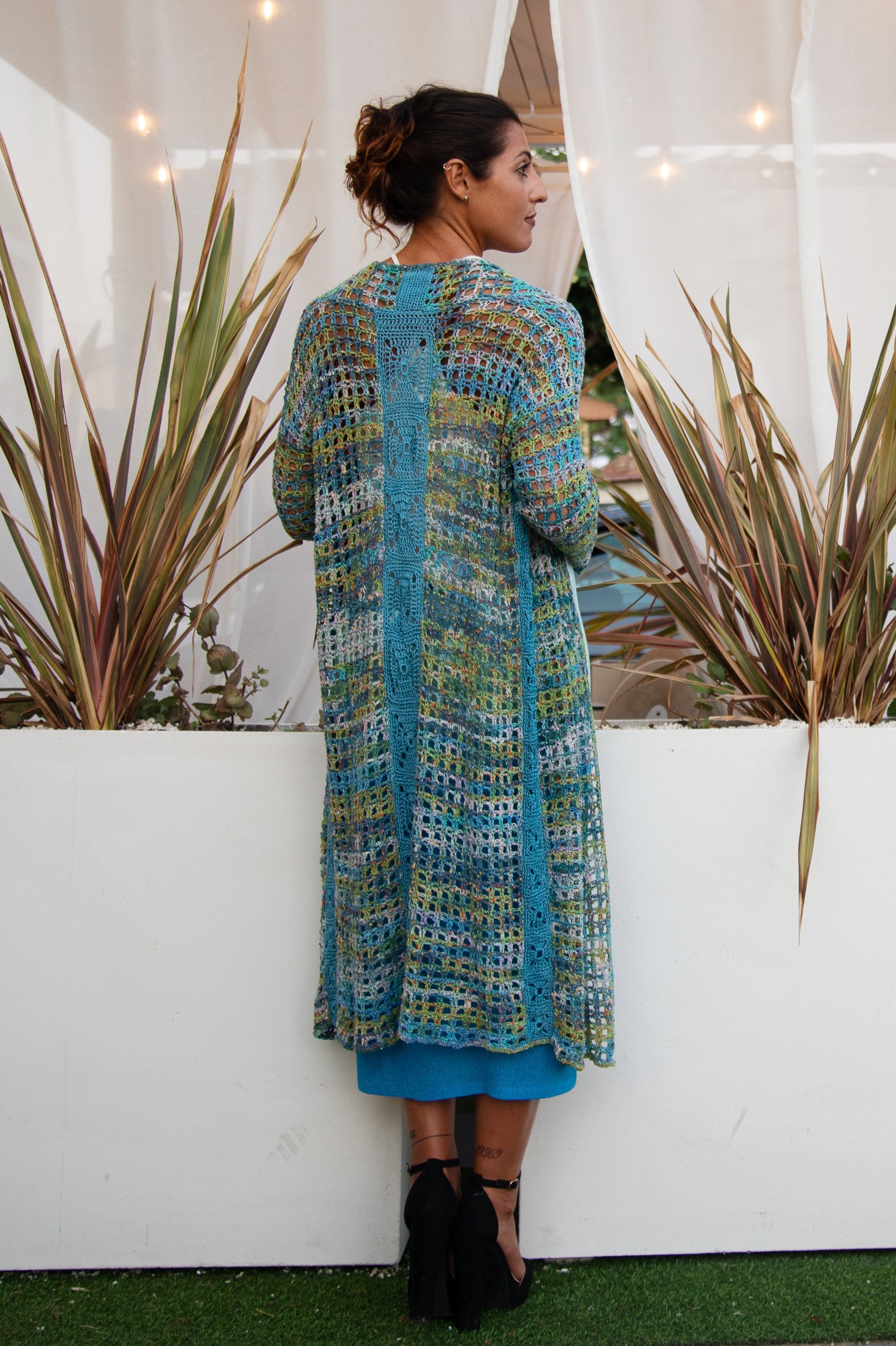 lungo cardigan Seventy turchese