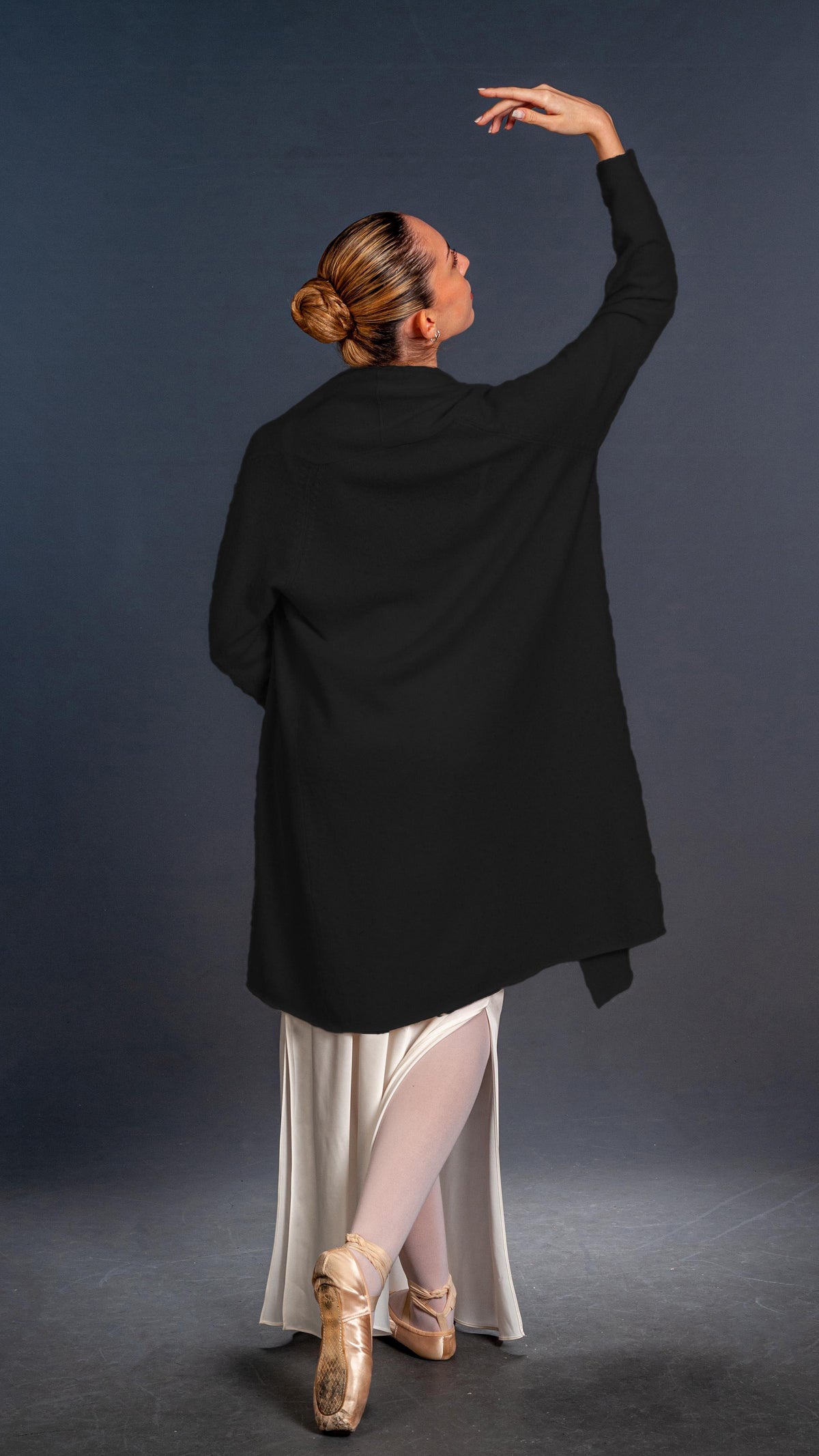 Cardigan Lungo Cashmere Nero - Mela Wedding