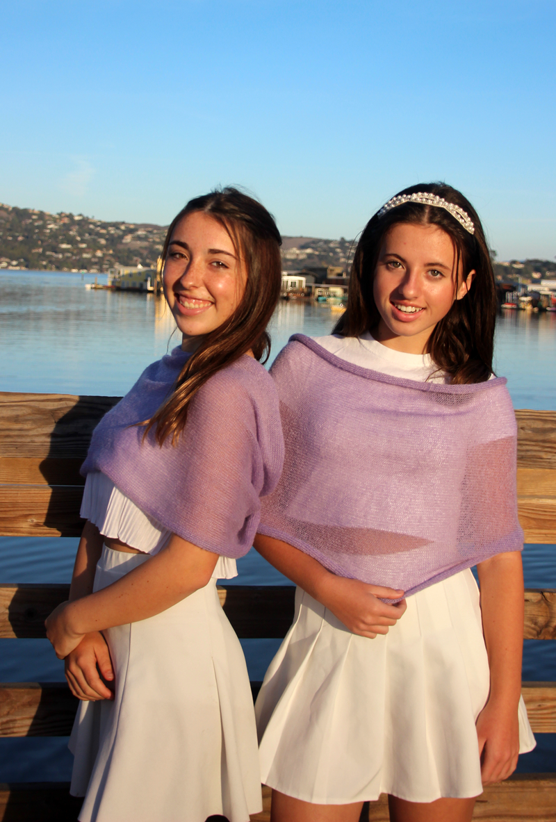 the lilac of this shrug is the must have for girls' formal look