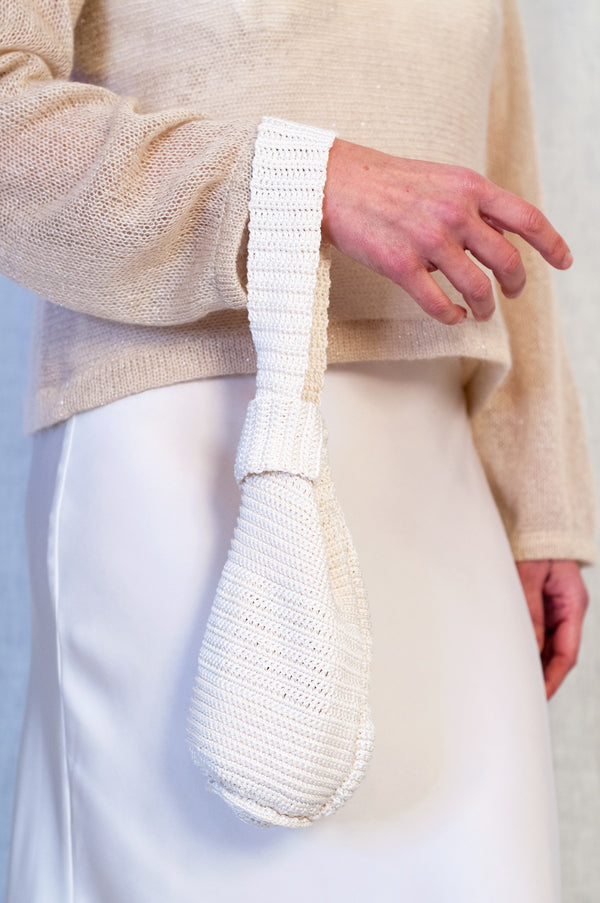 Bridal handbag pure silk wristband crochet