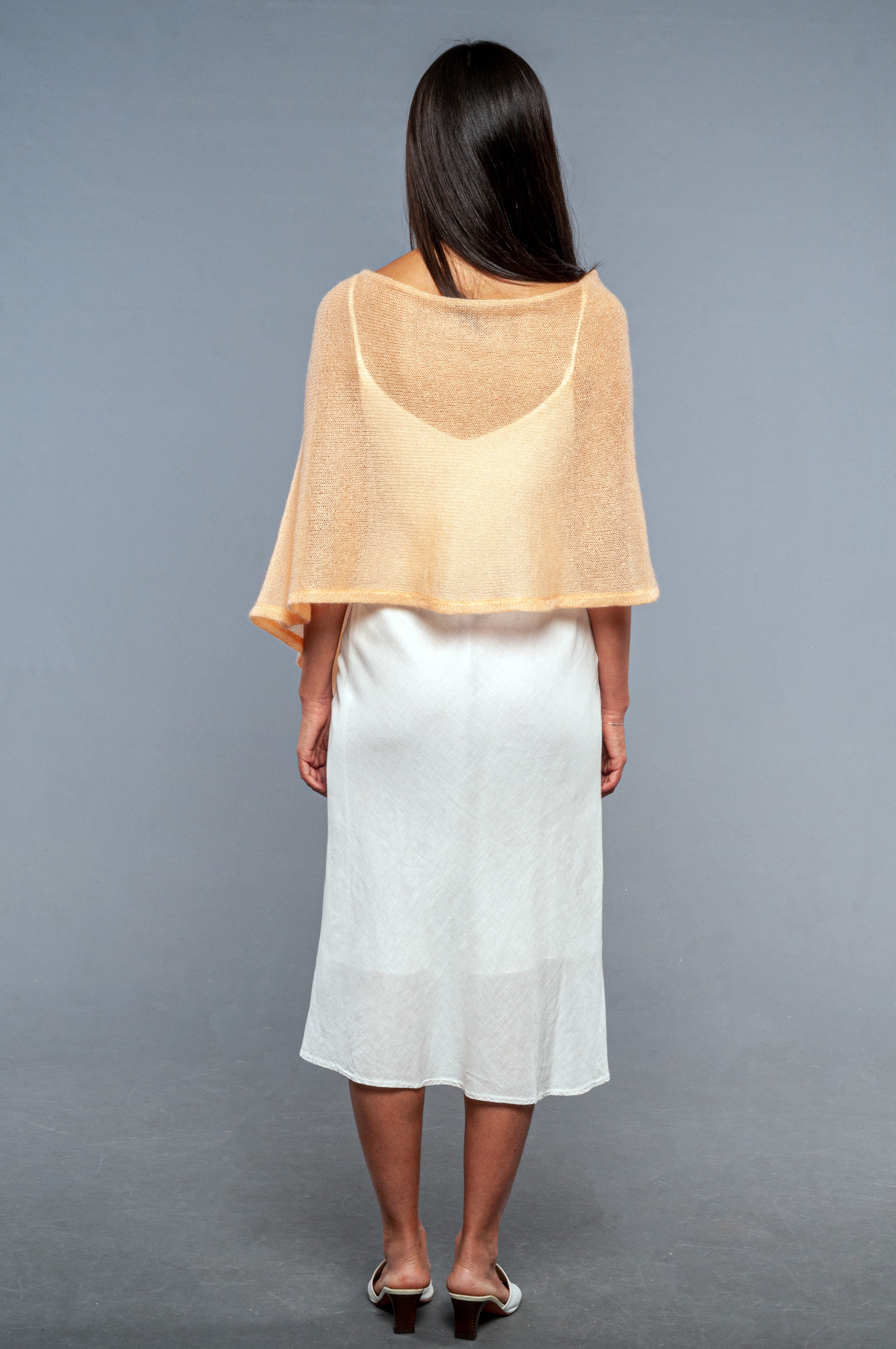 poncho in mohair pesca retro