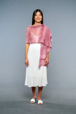 Shaded Pink Mohair and Silk Stole