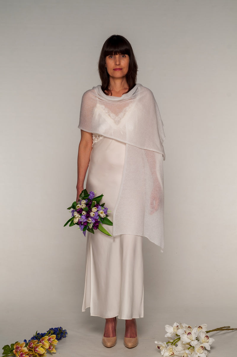another way to wear a mohair bridal stole